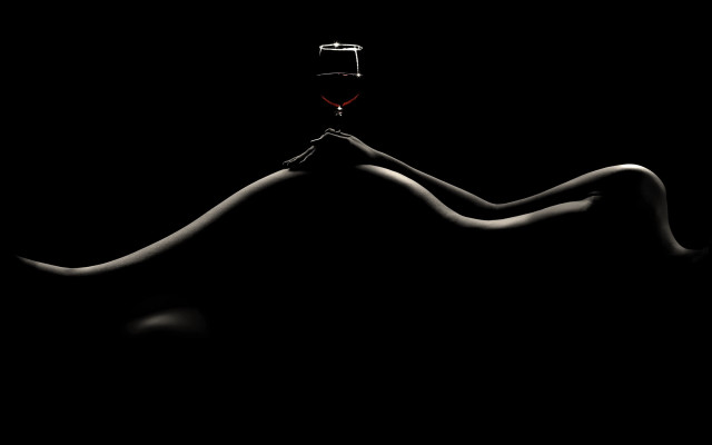 Woman wine black background line free wallpaper for desktop - medium preview image