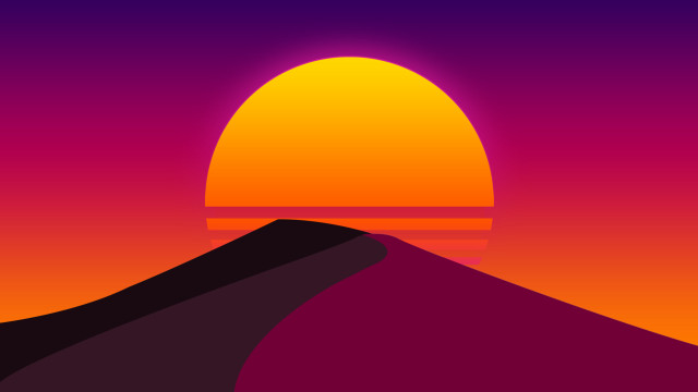 Sunset mountain bird hill orange free wallpaper for desktop - medium preview image