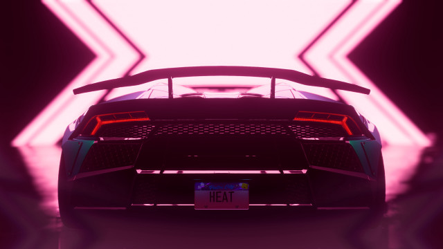 Futuristic car neon holography raytraced free wallpaper for desktop - medium preview image
