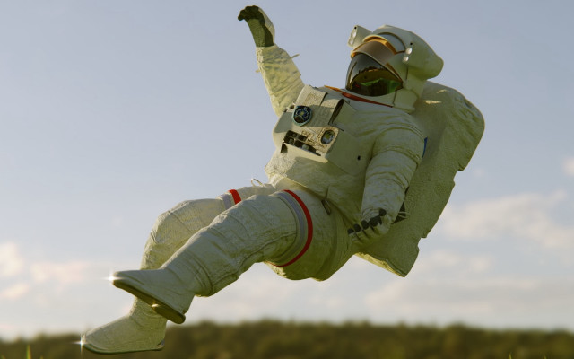 Man white spacesuit air legs free wallpaper for desktop - medium preview image