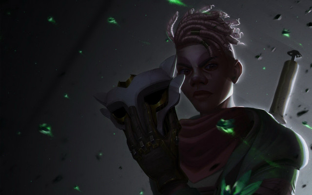 Woman baseball bat green light free wallpaper for desktop - medium preview image