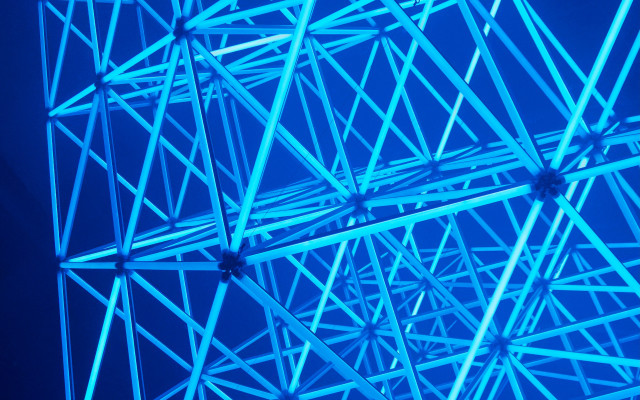 Blue wires clock abstract geometry free wallpaper for desktop - medium preview image
