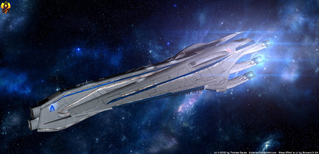 Futuristic space ship flying stars free wallpaper for desktop - medium preview image