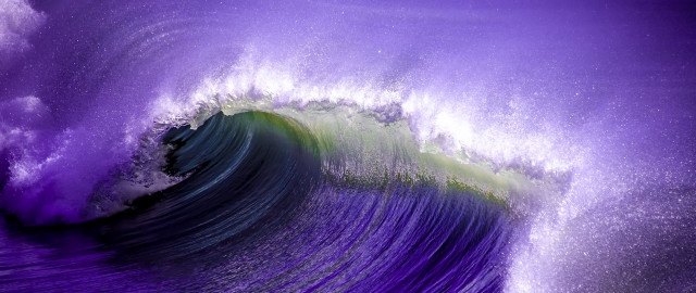 Purple wave green crest cityscape free wallpaper for desktop - medium preview image