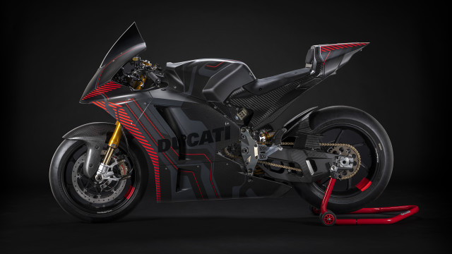 Motorcycle dark room red accents free wallpaper for desktop - medium preview image