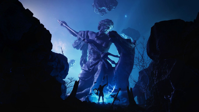 Statue woman child cave light free wallpaper for desktop - medium preview image