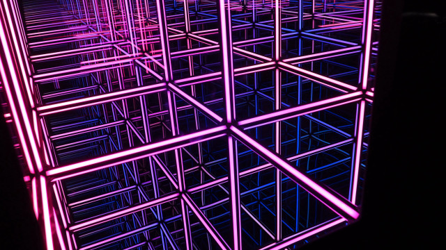 Pink blue lights holography ferris free wallpaper for desktop - medium preview image