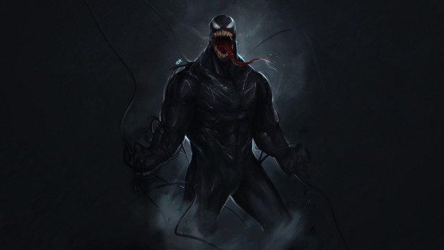 Demon man black suit glowing free wallpaper for desktop - medium preview image