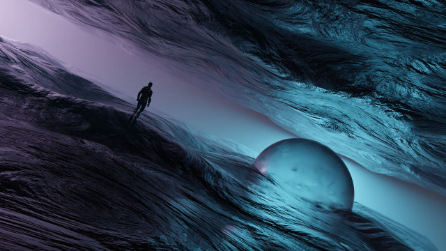 Man wave beach planet sand free wallpaper for desktop - medium preview image