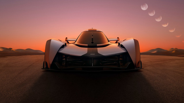 Futuristic car sunset bubbles desert free wallpaper for desktop - medium preview image