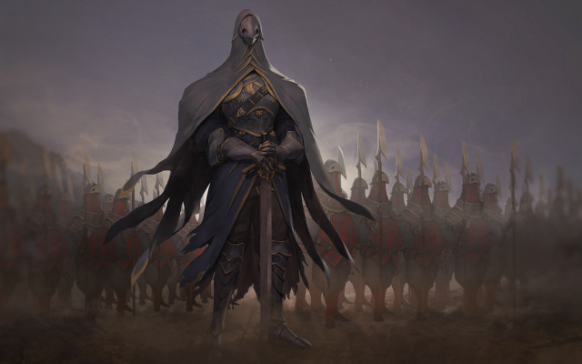 Hooded hero antipodeans epic fantasy free wallpaper for desktop - medium preview image
