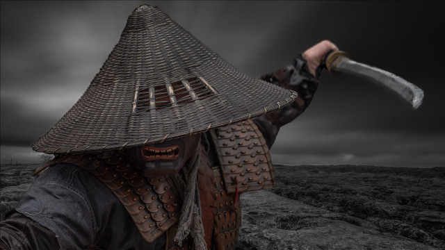 Straw hat man large knife free wallpaper for desktop - medium preview image