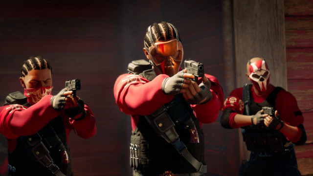 Masked gunmen cobra unreal5 woodenwall free wallpaper for desktop - medium preview image