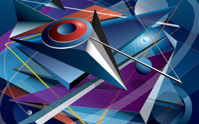 Blue red purple abstract circular free wallpaper for desktop - medium preview image