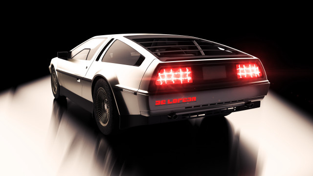White car retrofuturism matte rendering free wallpaper for desktop - medium preview image