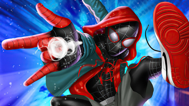 Spiderman redshoe bluebackground stars snowflakes free wallpaper for desktop - medium preview image