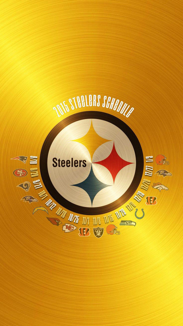 Gold background pittsburgh football logo free wallpaper for mobile - medium preview image