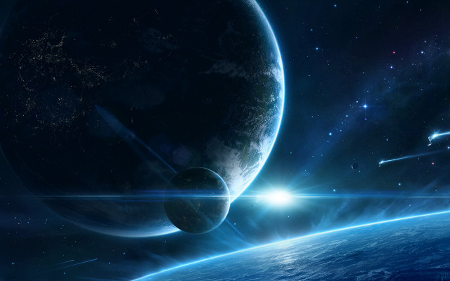 Space planet star distant star free wallpaper for desktop - medium preview image