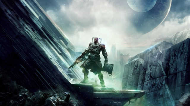 Sci fi man ledge alien free wallpaper for desktop - medium preview image