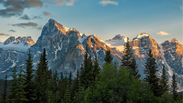 Mountain range trees sky clouds #2 free wallpaper for desktop - medium preview image