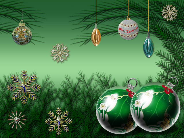 Green christmas ornaments bamboo forest free wallpaper for desktop - medium preview image