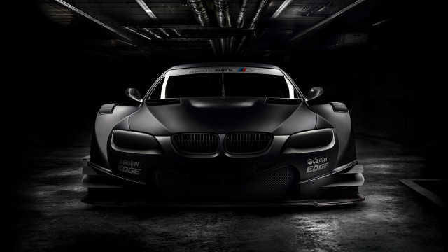 Black car dark garage side free wallpaper for desktop - medium preview image
