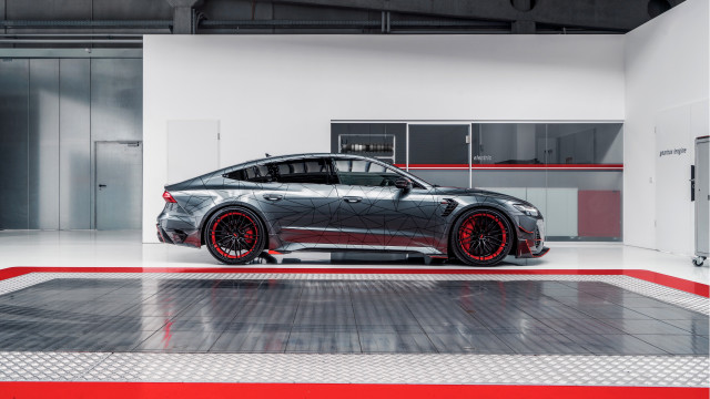 Grey car garage red accents free wallpaper for desktop - medium preview image