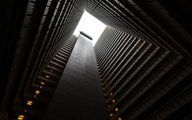 Brutalism skylight clock eastasian architecture free wallpaper for desktop - medium preview image