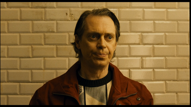 Man red jacket brick wall free wallpaper for desktop - medium preview image