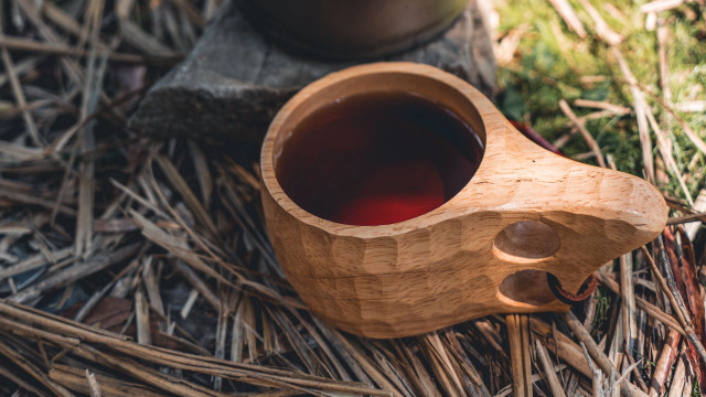 Wooden cup liquid rock grass free wallpaper for desktop - medium preview image