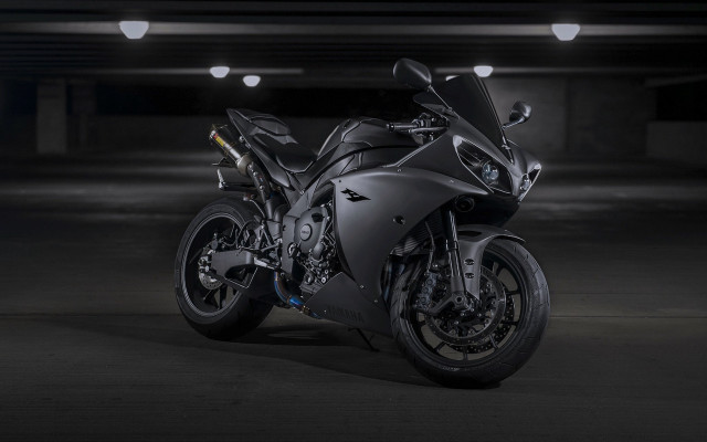 Black motorcycle parking garage white free wallpaper for desktop - medium preview image