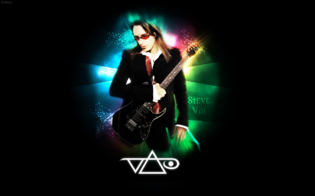 Man suit sunglasses guitar neon free wallpaper for desktop - medium preview image