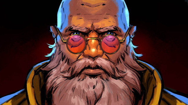 Bearded man glasses red eye free wallpaper for desktop - medium preview image