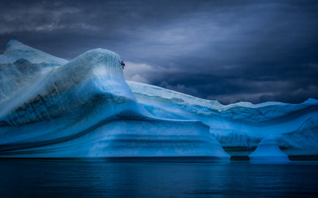 Large iceberg ocean cloudy sky #2 free wallpaper for desktop - medium preview image
