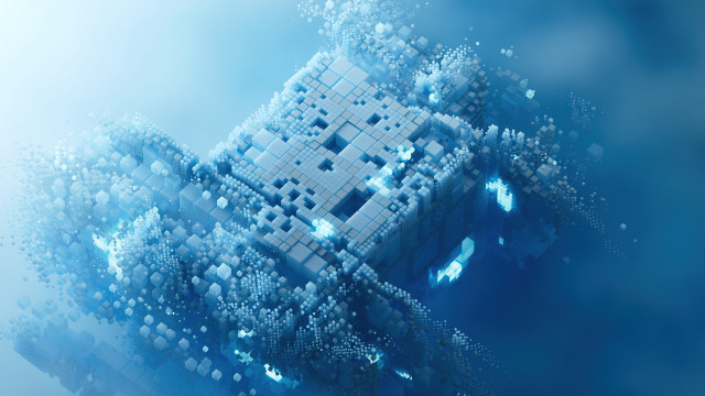 Cube bubbles city night starry free wallpaper for desktop - medium preview image