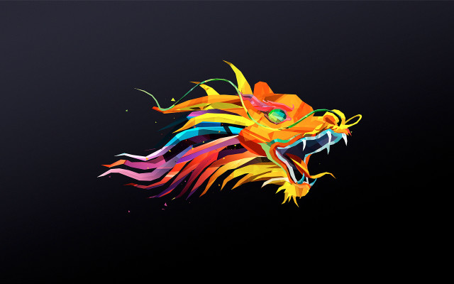 Colorful dragon flying air tail free wallpaper for desktop - medium preview image