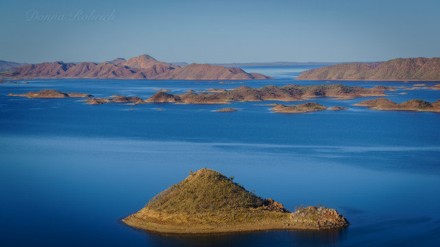 Mountain lake beach boat bridge free wallpaper for desktop - medium preview image
