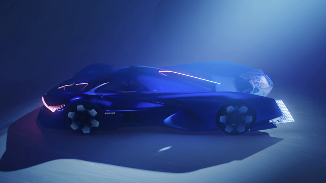 Futuristic car dark room spotlight free wallpaper for desktop - medium preview image