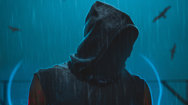 Man hooded rain bird background free wallpaper for desktop - medium preview image