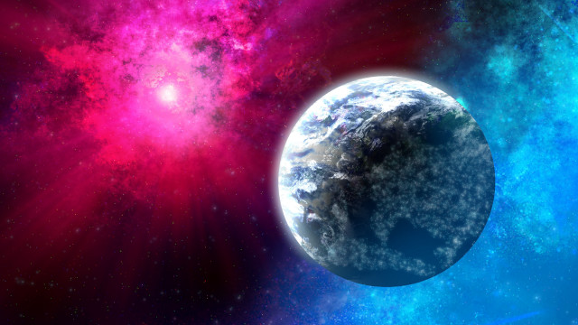 Blue pink space star background free wallpaper for desktop - medium preview image