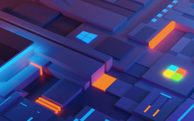 Futuristic city bright light 3d free wallpaper for desktop - medium preview image