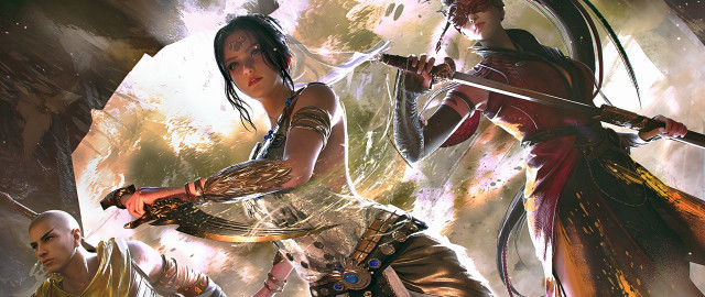 Fantasy women swords armor magic free wallpaper for desktop - medium preview image