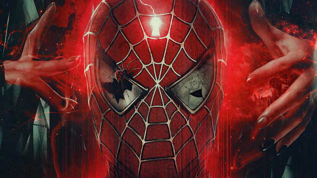 Spider man poster hands city free wallpaper for desktop - medium preview image