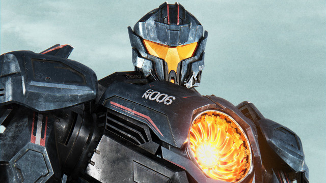 Robot yellowlight blackhelmet bluesky afrofuturism free wallpaper for desktop - medium preview image