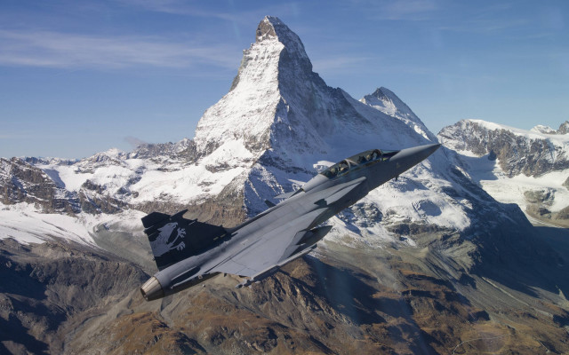 Fighter jet mountain range sky #9 free wallpaper for desktop - medium preview image