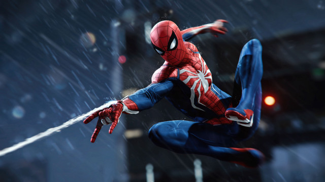 Spiderman midair rain gloves sword free wallpaper for desktop - medium preview image