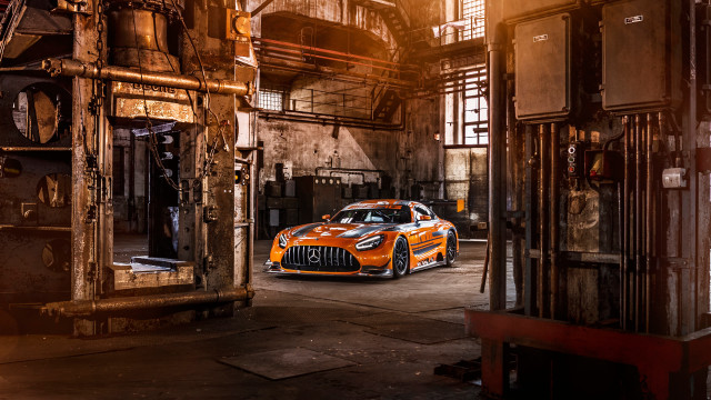 Industrial car clocktower architecture cityscape free wallpaper for desktop - medium preview image