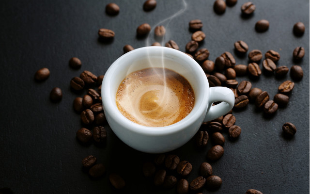 Coffee cup steam coffee beans free wallpaper for desktop - medium preview image