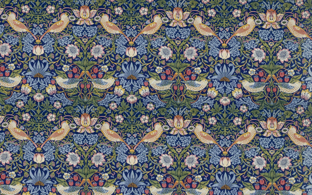 Blue green floral pattern birds #2 free wallpaper for desktop - medium preview image