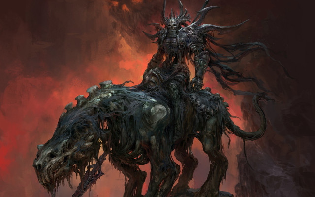 Demonic horned creature hairy back free wallpaper for desktop - medium preview image